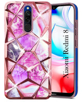 For Xiaomi Mi Redmi 8 Back Cover Case (Dual Design Glitter Sparkle and Detachable Diamond Print Case | Soft and Flexible)
