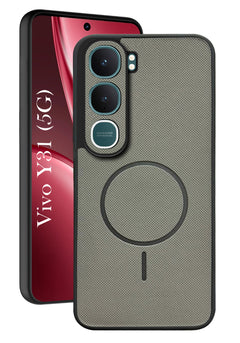 For Vivo Y31 5G Back Cover Case PU Leather (Texture Grip Design | Professional Minimalist | Camera Protection | Soft and Flexible)