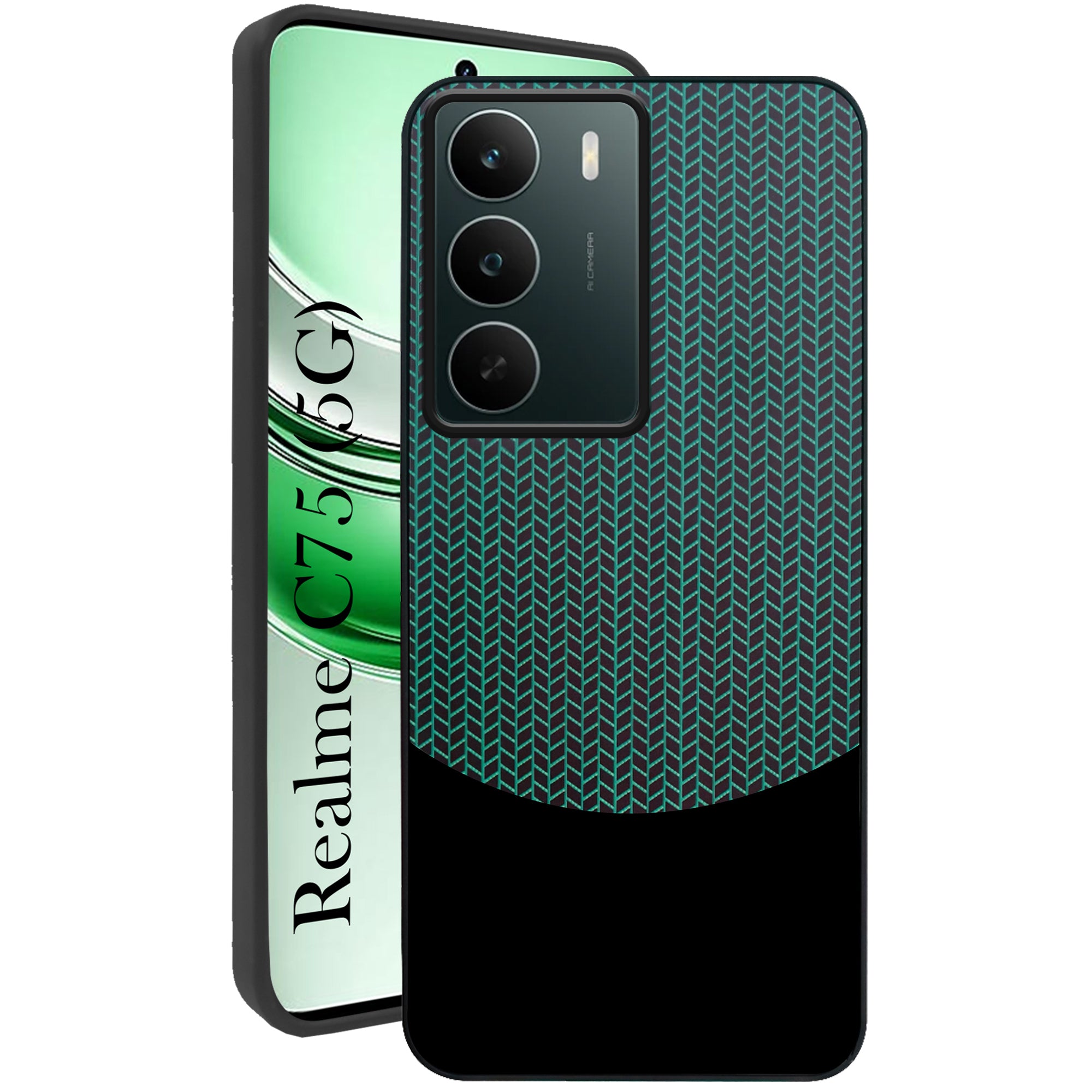 For Realme C75 5G Back Cover Case (Elegant PU Leather Finish | Premium Minimalist Professional | Camera Protection Bump)