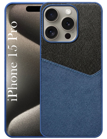 For Apple iPhone 15 Pro Back Cover Case (Dual PU Leather Stitch | Professional Minimalist | Soft and Flexible)