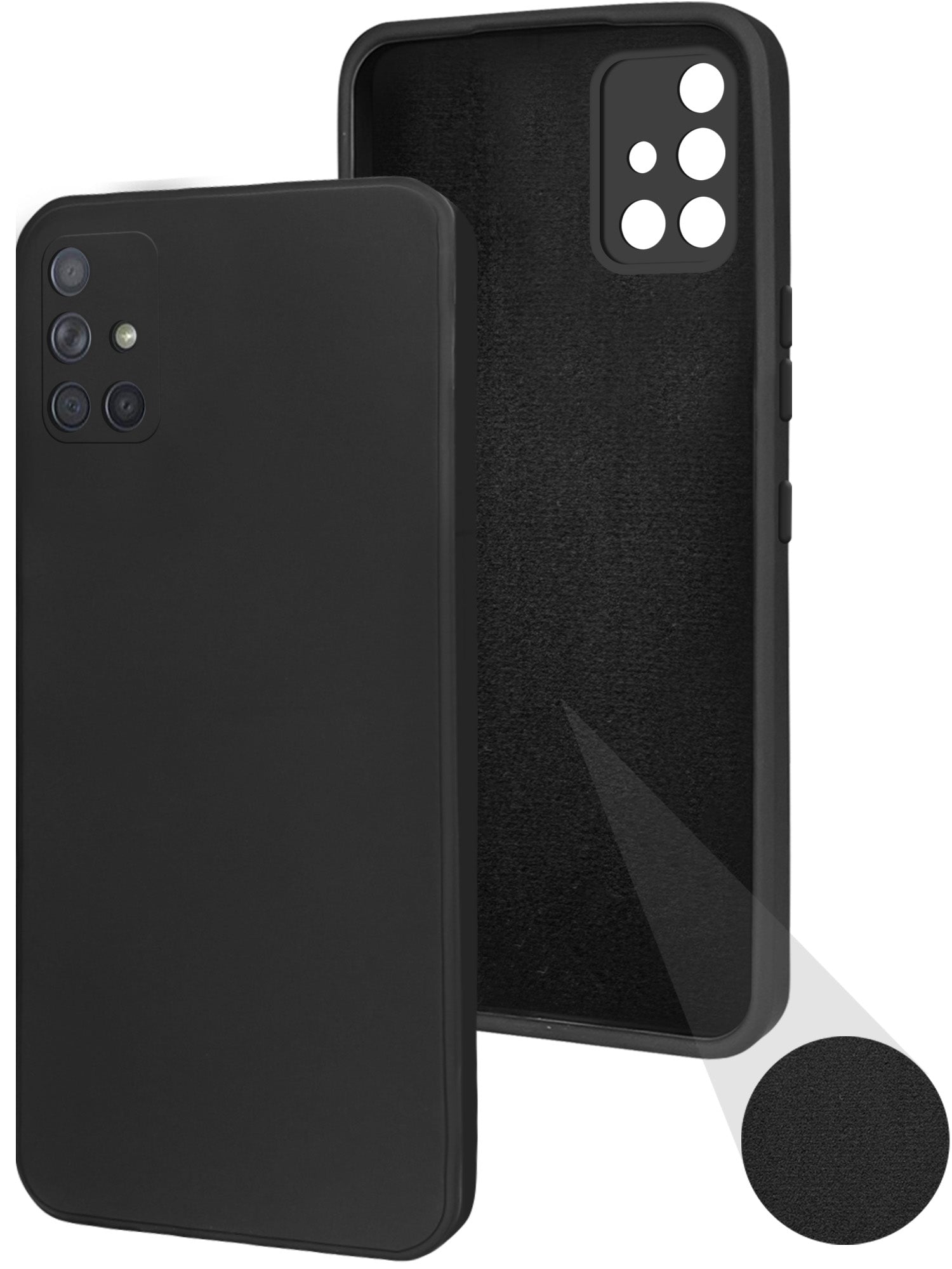 For Samsung Galaxy A71 Back Cover Case (Matte Finish Silicone with Inside Fiber cloth)