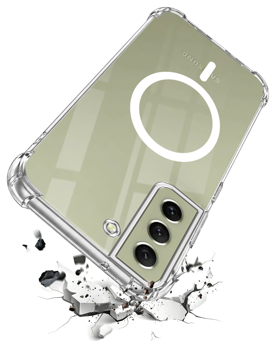 For Samsung Galaxy S21 FE 5G Back Cover Shockproof Crystal-Clear (Magsafe Wireless Support | Drop & Camera Protection | Hard Polycarbonate)