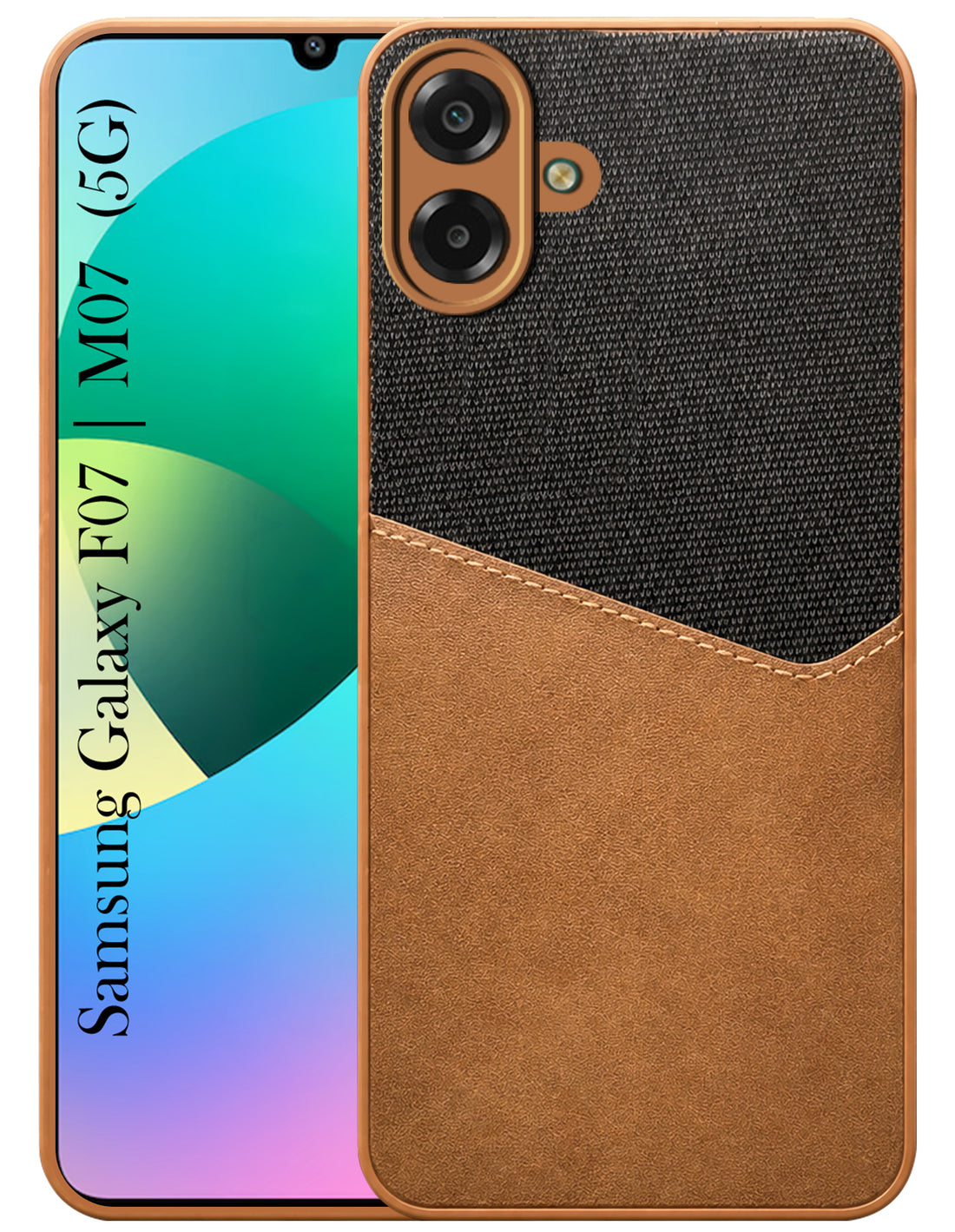 For Samsung Galaxy M07 | Samsung Galaxy F07 Back Cover Case (Dual PU Leather Stitch | Professional Minimalist | Soft and Flexible)