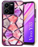 For Vivo Y35 Back Cover Case (Dual Design Glitter Sparkle and Detachable Diamond Print Case | Soft and Flexible)