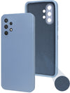 For Samsung Galaxy A32 4G Back Cover Case (Matte Finish Silicone with Inside Fiber cloth |Light Blue)