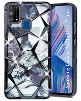For Samsung Galaxy M31 | M31 Prime Back Cover Case (Dual Design Glitter Sparkle and Detachable Diamond Print Case | Soft and Flexible)
