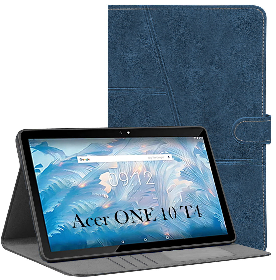 For Flip Cover Folio Case  Acer One 10 T4 (T4-129L) 12 Inch (PU Leather | Multi-Angle Smart Stand | Card Storage Slots | Silicone Back Pouch)