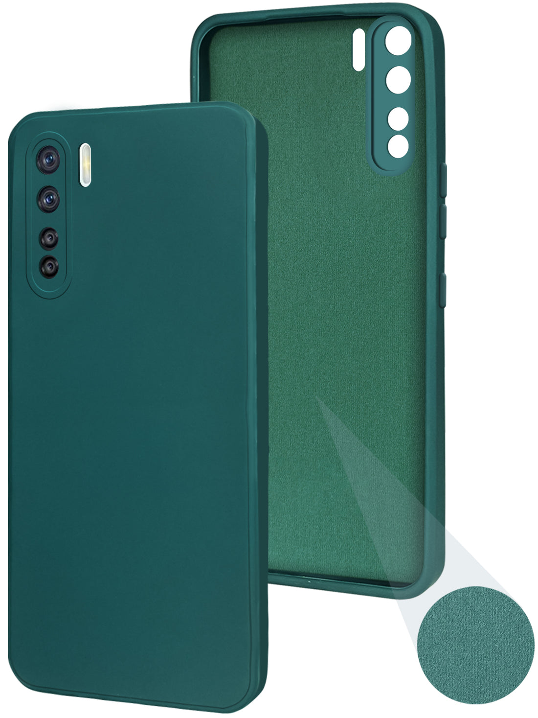 For Oppo A91 Back Cover Case ( Matte Finish Silicone with Inside Fiber cloth)