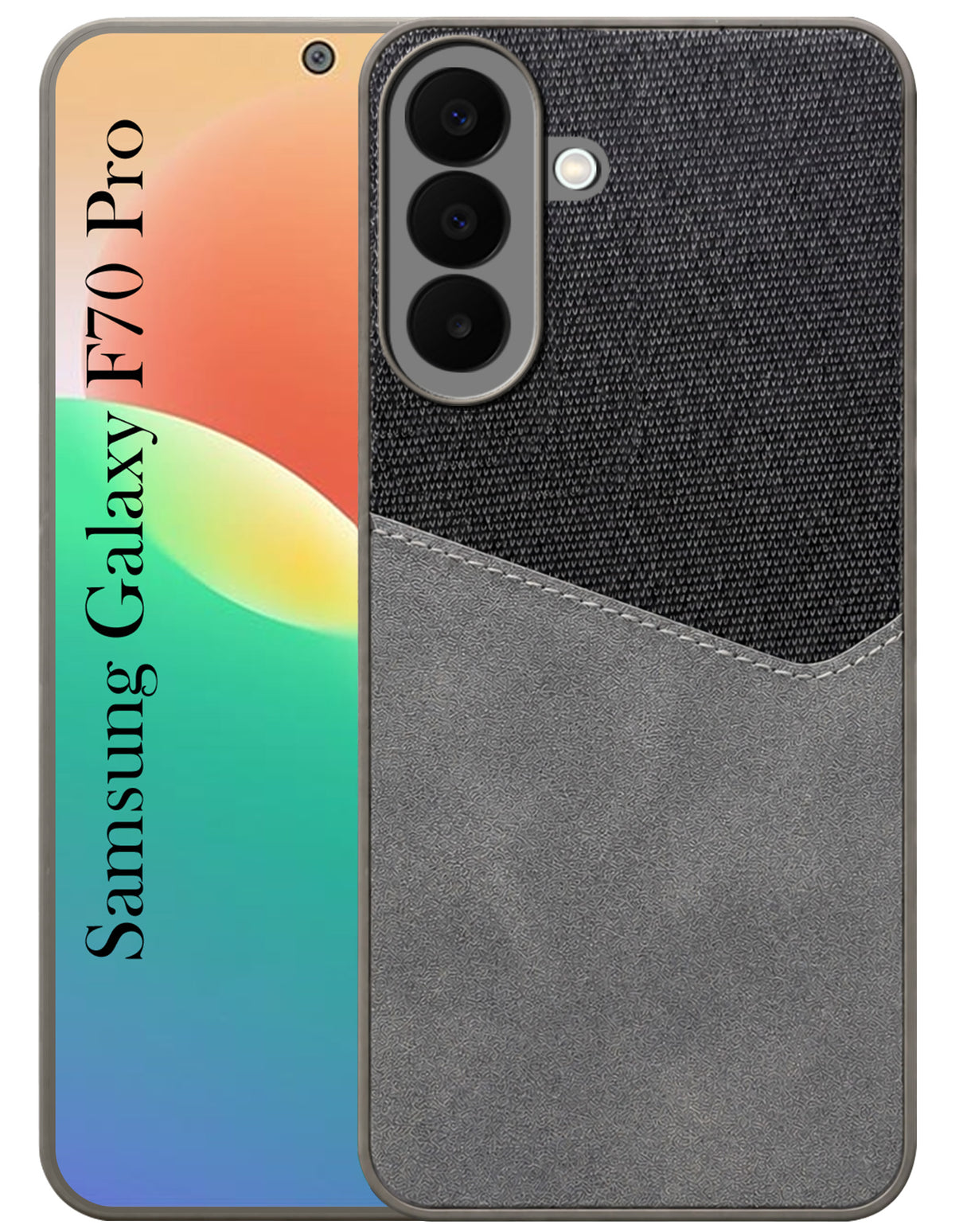 For Samsung Galaxy F70 Pro 5G Back Cover Case (Dual PU Leather Stitch | Professional Minimalist | Soft and Flexible)