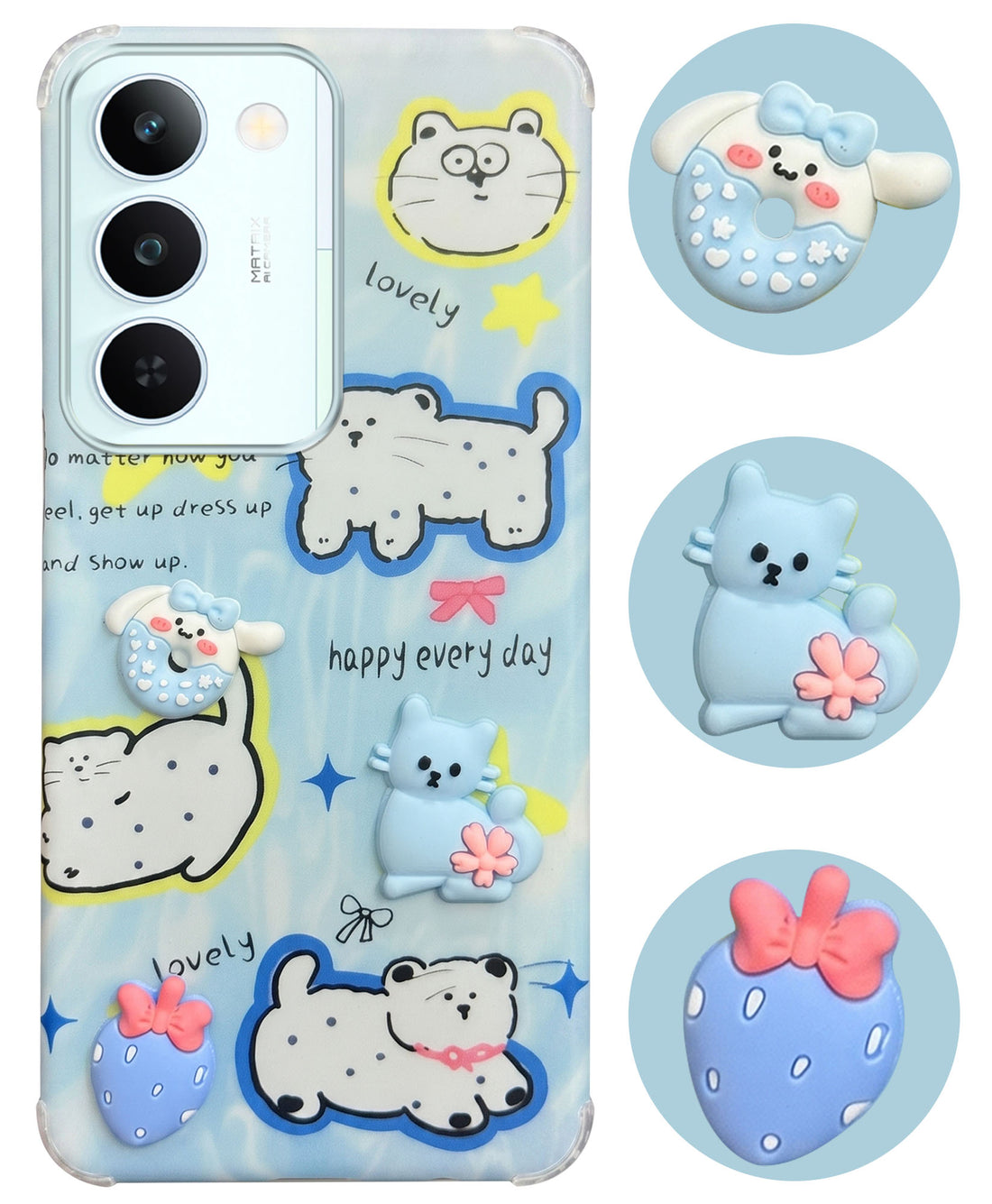 For Realme P4 Lite 5G | Realme Narzo 100 Lite 5G Back Cover Case (3D Cute Cartoons | Hard Back Side Soft | Matte Premium Finish | HD Printing)