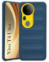 For Vivo T4 Ultra Back Case Cover (Matte Liquid Silicone| Professional Wave Design | Camera Protection Ring | Shockproof Anti Slip Grip)
