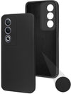 For Oppo A3 Pro 5G Back Cover Case (Matte Finish Silicone with Inside Fiber cloth |Black)