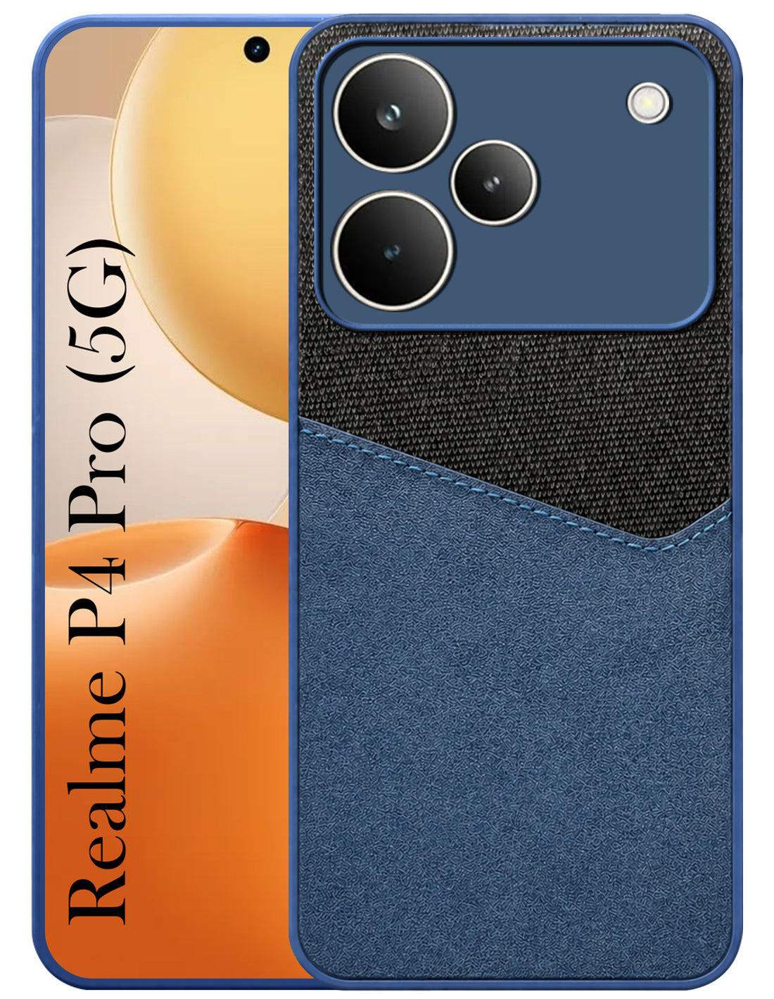 For Realme P4 Pro Back Cover Case (Dual PU Leather Stitch | Professional Minimalist | Soft and Flexible)