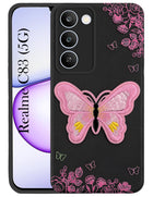 For Realme C83 5G Back Cover Case (Soft Butterfly Embroidery | Women Teen Girls | Camera Protection| Matte Silicone)