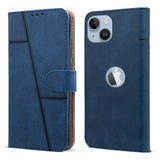 For Apple iPhone 14 Flip Cover Case ( Stitched Leather with Magnetic Closure)