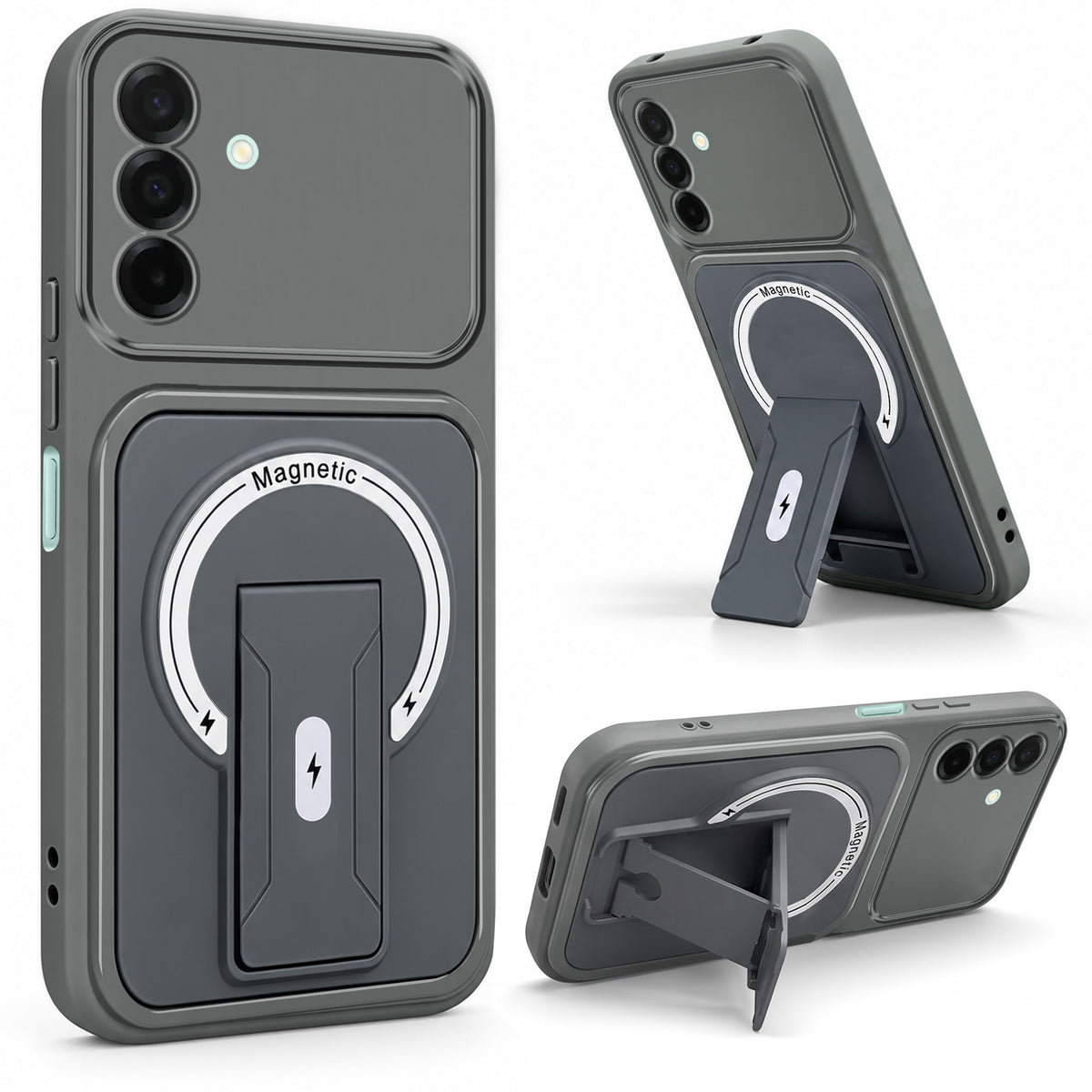 For Samsung Galaxy A26 5G Back Case Cover Metallic (Hybrid Armor Kickstand | MagSafe Compatible | Camera Protection Shockproof)