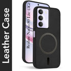 For Realme Narzo 80 Lite 5G Back Cover Case Leather Finish (MagSafe Compatible Wireless Charging | Soft Touch | Camera Bump Protection)