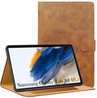 For Samsung Galaxy Tab A8 10.5 Inch SM-X200/X205 Flip Cover Folio Cover (PU Leather | Multi-Angle Smart Stand | Card Storage Slots | Silicone Back Pouch)