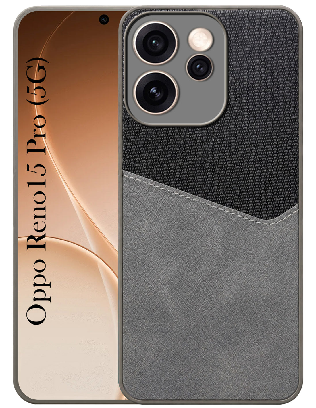 For Oppo Reno15 Pro 5G | Oppo Reno 15 Pro 5G Back Cover Case (Dual PU Leather Stitch | Professional Minimalist | Soft and Flexible)