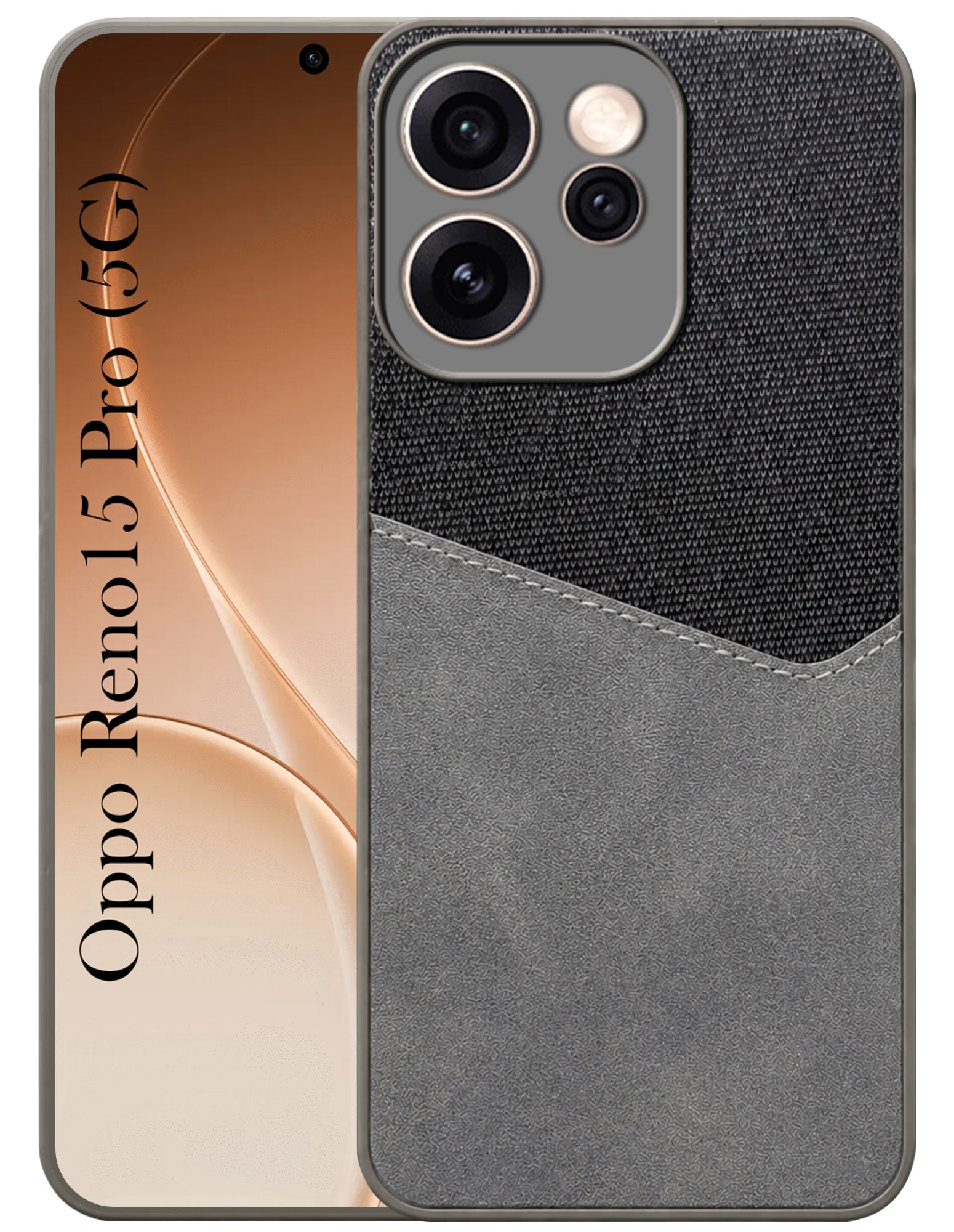 For Oppo Reno15 Pro 5G | Oppo Reno 15 Pro 5G Back Cover Case (Dual PU Leather Stitch | Professional Minimalist | Soft and Flexible)