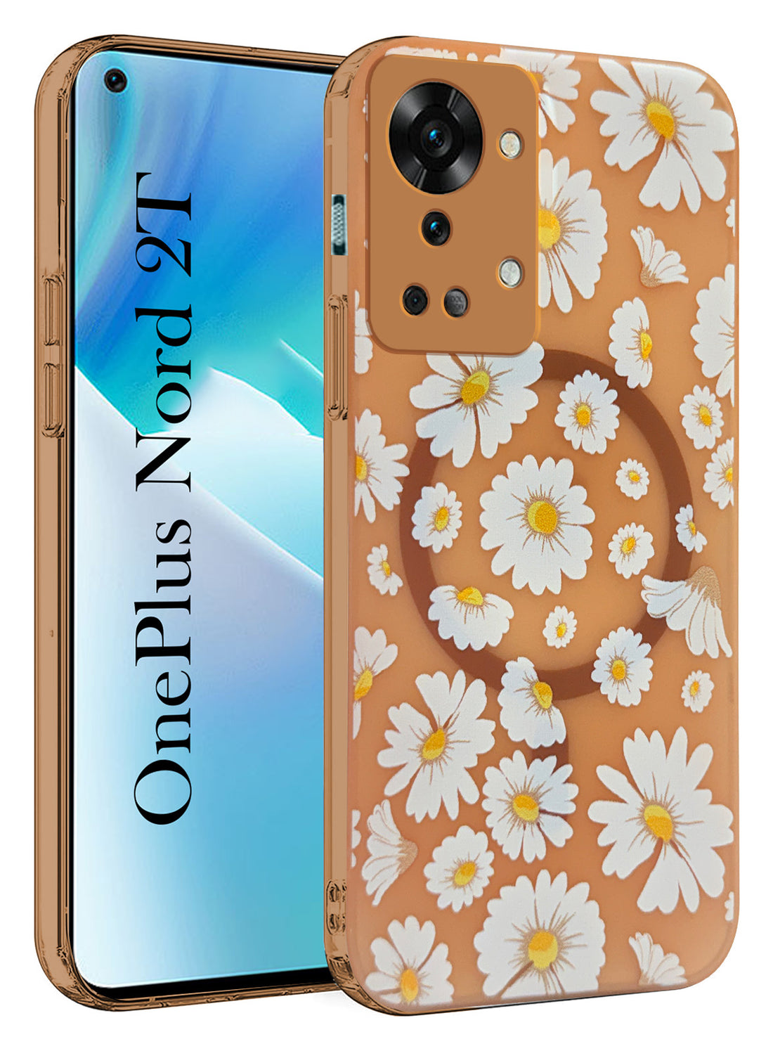 For OnePlus Nord 2T Back Cover Case (Cute Floral Design | Flower Print for Girls | MagSafe Compatible Wireless Charging)