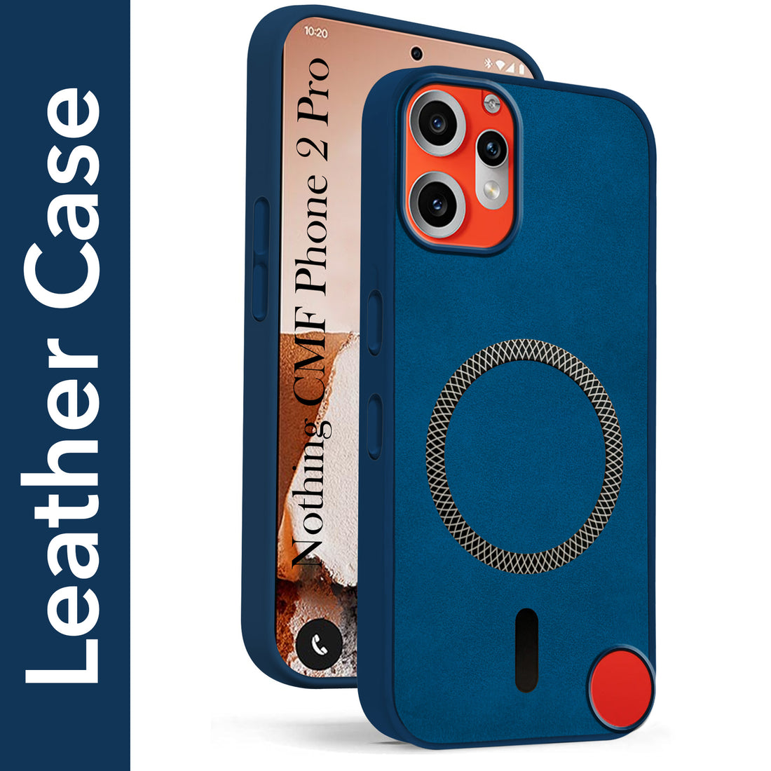 For Nothing CMF Phone 2 Pro Back Cover Case Leather Finish (MagSafe Compatible Wireless Charging | Soft Touch | Camera Bump Protection)