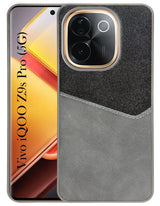 For Vivo iQOO Z9s Pro Back Cover Case (Dual PU Leather Stitch | Professional Minimalist | Soft and Flexible)