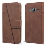 For Samsung Galaxy J3 Flip Cover Case ( Stitched Leather with Magnetic Closure)