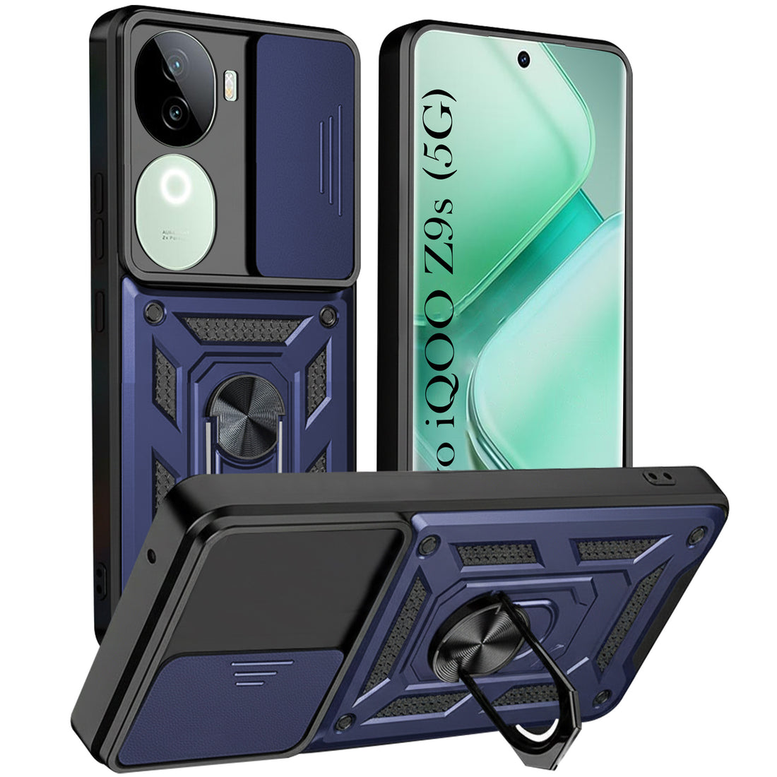 For Vivo iQOO Z9s Back Cover Case (Hybrid Dual Armor Polycarbonate)