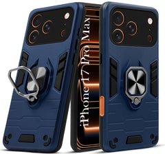 For Apple iPhone 17 Pro Max Back Cover Case (Shockproof Dual Layer Polycarbonate |Ring Holder Kickstand)