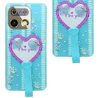For Realme 16 Pro Plus 5G Back Cover Case (3D Cute Heart Strap Holder | Camera Protection | Designer Girls Print)