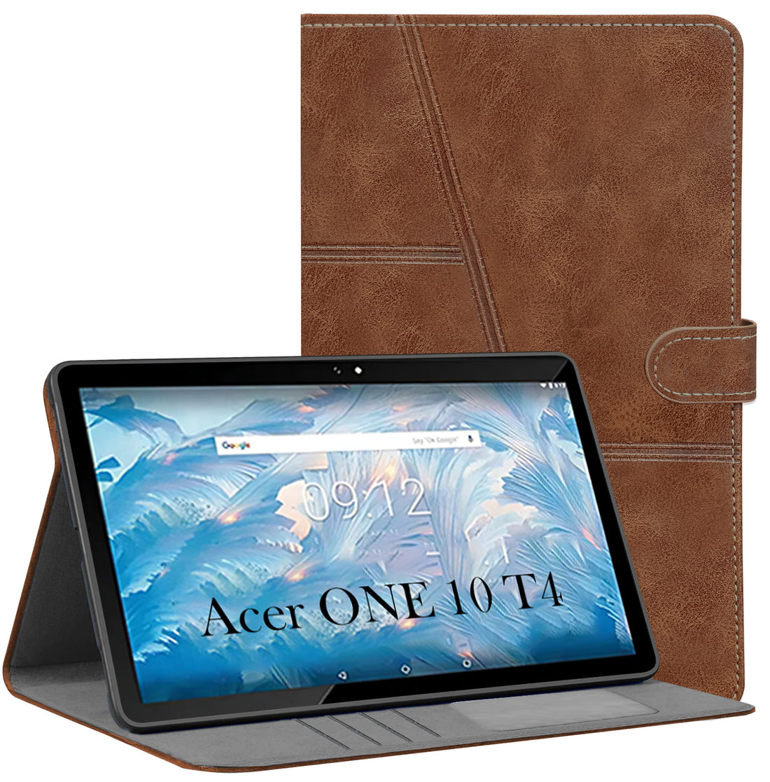 For Flip Cover Folio Case  Acer One 10 T4 (T4-129L) 12 Inch (PU Leather | Multi-Angle Smart Stand | Card Storage Slots | Silicone Back Pouch)