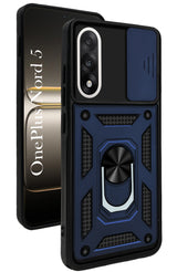 For Oneplus Nord 5 Back Cover Case (Sliding Shutter Camera Protection | Polycarbonate |Ring Holder Kickstand)