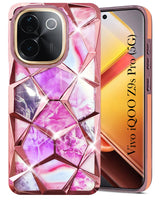 For Vivo iQOO Z9s Pro Back Cover Case ( Dual Design Glitter Sparkle and Detachable Diamond Print Case | Soft and Flexible)