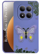 For Xiaomi Redmi Note 15 Pro 5G Back Cover Case (Soft Butterfly Embroidery | Women Teen Girls | Camera Protection| Matte Silicone)