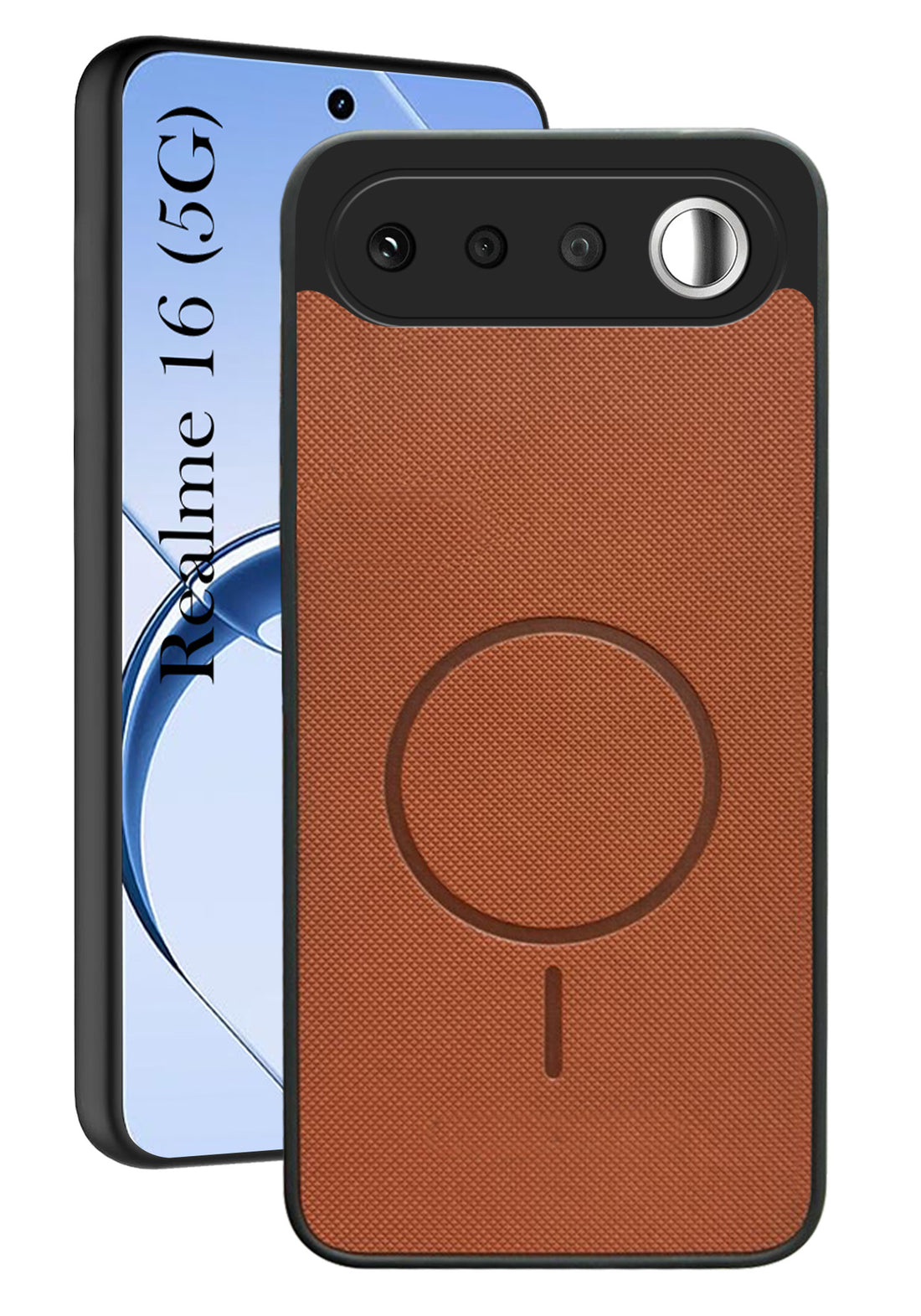 For Realme 16 Back Cover Case PU Leather (Texture Grip Design | Professional Minimalist | Camera Protection | Soft and Flexible)