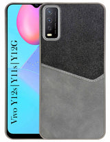 For Vivo Y12s | Y11s | Y12G Back Cover Case (Dual PU Leather Stitch | Professional Minimalist | Soft and Flexible)