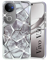 For Vivo V50 | Vivo V50e For  Back Cover Case (Dual Design Glitter Sparkle and Detachable Diamond Print Case | Soft and Flexible)