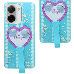 For Poco C71 Back Cover Case (3D Cute Heart Strap Holder | Camera Protection | Designer Girls Print)