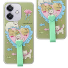 For Oppo A3X (4G/5G) | Oppo A3 5G Back Cover Case (3D Cute Heart Strap Holder | Camera Protection | Designer Girls Print)