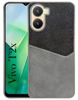 For Vivo T2x Back Cover Case (Dual PU Leather Stitch | Professional Minimalist | Soft and Flexible)