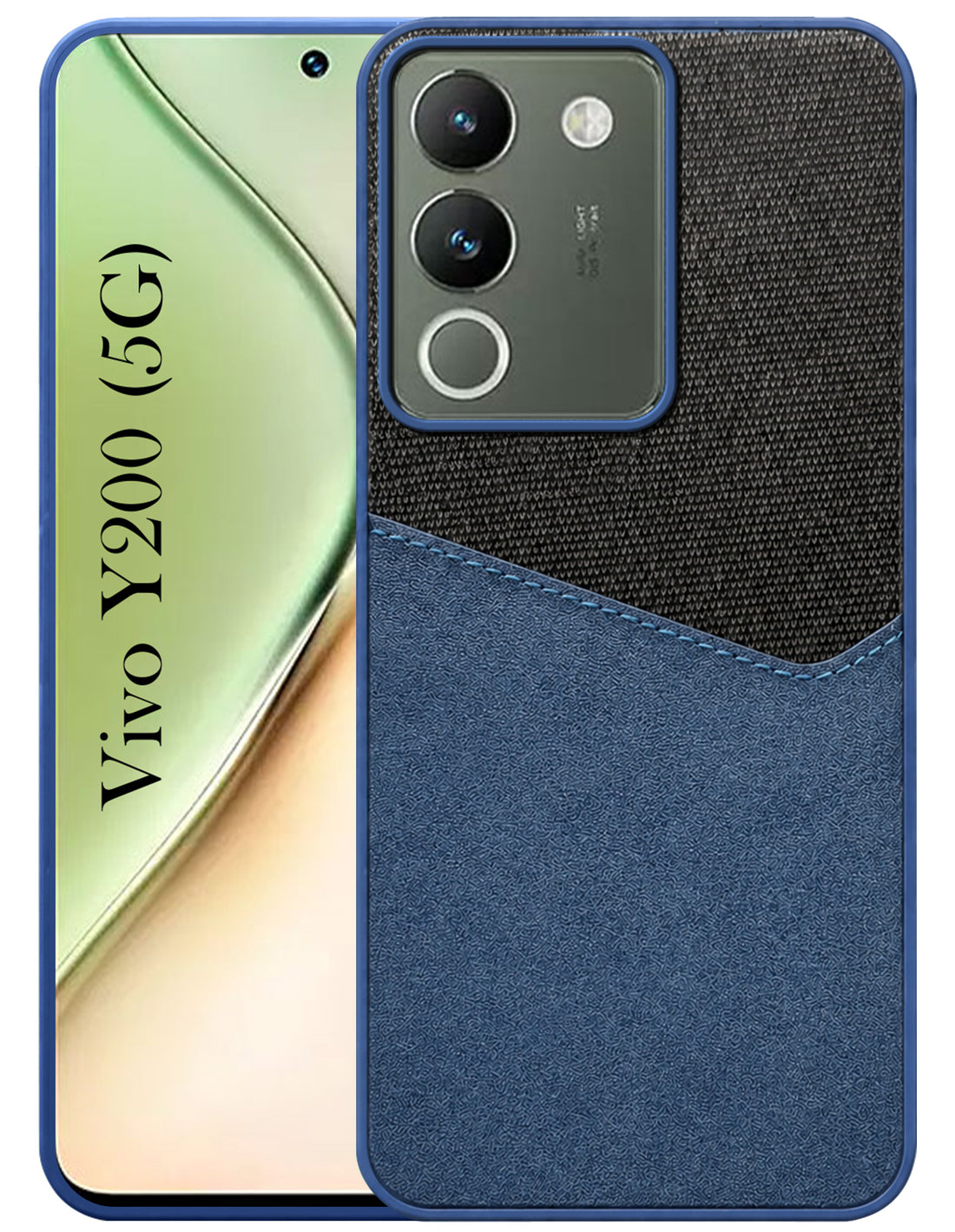 For Vivo Y200 Back Cover Case (Dual PU Leather Stitch | Professional Minimalist | Soft and Flexible)