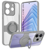 For Redmi Note 14 5G | Redmi Note 14 SE Back Cover Case with stand (Built-in Ring Holder Kickstand | Lifetime Anti Yellow | Camera Protection)