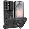 For Samsung Galaxy S26 Ultra Back Cover Case Hybrid Armor (Sliding Shutter Camera Protection | Polycarbonate |Ring Holder Kickstand)