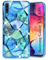 For Samsung Galaxy A50 | Galaxy A50s Back Cover Case (Dual Design Glitter Sparkle and Detachable Diamond Print Case | Soft and Flexible)