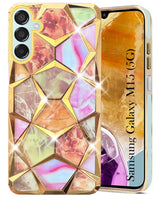 For Samsung Galaxy M15 5G Back Cover Case (Dual Design Glitter Sparkle and Detachable Diamond Print Case | Soft and Flexible)