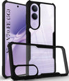 For Vivo V70 FE 5G Back Cover Case Hybrid (Shockproof with Polycarbonate Clear Panel | Professional Black)