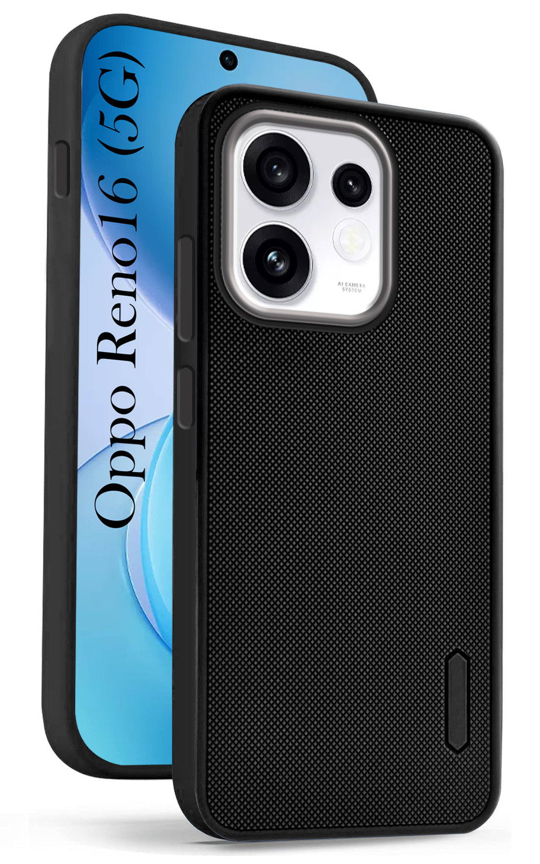 For Oppo Reno 16 Back Cover Case Rubberised (Textured Grip Design | Micro-Fiber Cloth Inside | Slim and Light Weight | Soft Touch and Feel)