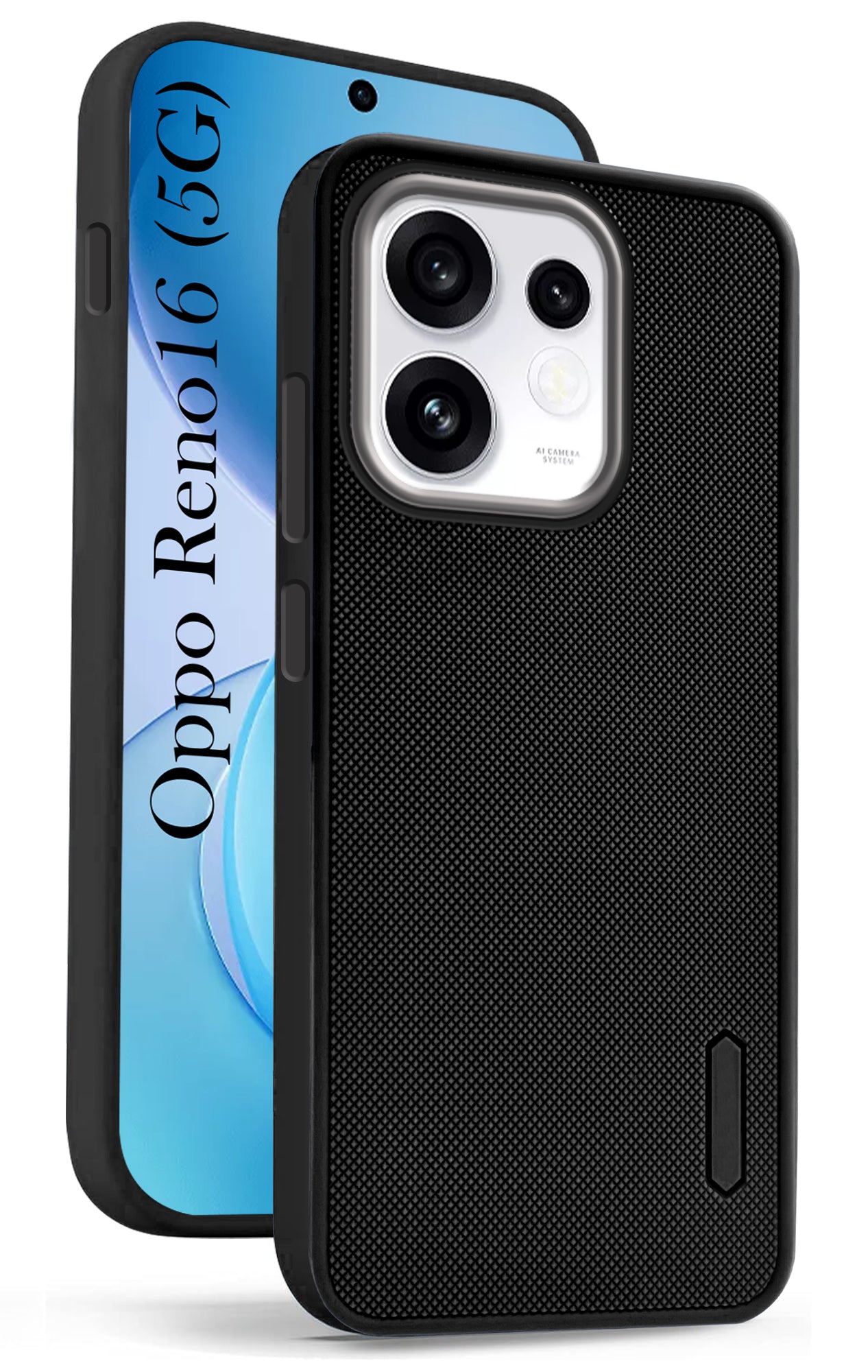 For Oppo Reno 16 Back Cover Case Rubberised (Textured Grip Design | Micro-Fiber Cloth Inside | Slim and Light Weight | Soft Touch and Feel)