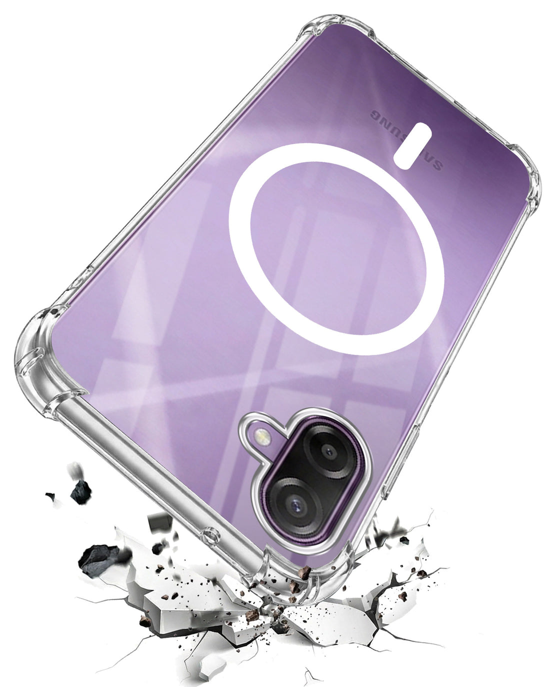 For Samsung Galaxy M17e Back Cover Shockproof Crystal-Clear (Magsafe Wireless Support | Drop & Camera Protection | Hard Polycarbonate)